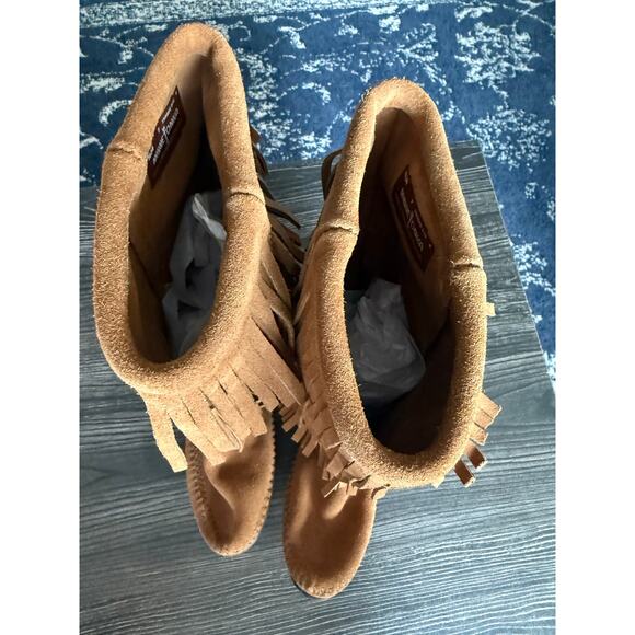 MINNETONKA Brown 3-Layer Fringe Boot - Picture 5 of 7